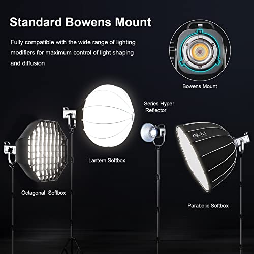 GVM 150W RGB Video Light Kit, 2700K~7500K Bi-Color LED Video Light Photography Studio Lighting Kit with Lantern Softbox & Stand, Continuous Output Lighting Kit with 8 Lighting Effects, CRI 97+ - size: 150W