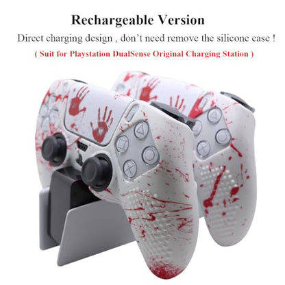 IVYUEEN Anti-Slip Printing Protective Skin for PlayStation 5 PS5 Controller Graffiti Blood Silicone Case for DualSense Wireless Controller with Touch Pad Sticker Accessories