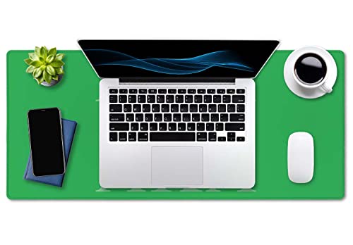 SSOIU Extended Gaming Mouse Pad (35.5x15.7 in), Large Stable Rubber Base Mousepad with Stitched Edges, Keyboard Mouse Mat Desk Pad for Work, Game, Office, Home - AkA 1908 Cool Design Green Color - color: Aka 1908