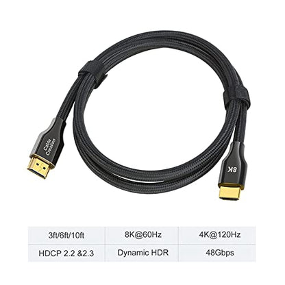 CableCreation 3FT 8K HDMI Cable - Ultra High Speed 48Gbps, eARC Compatible with PS5, Xbox, Laptop, Roku TV - color: Black, size: 3.3Ft