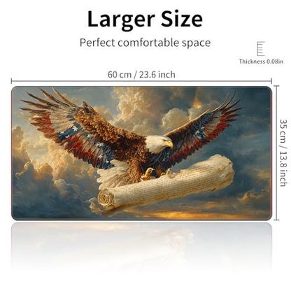 Playmats 24 x 14in(TCG MTG Trading Cards,Free Storage Bags,Waterproof Non-Slip Rubber Backing,Stitched Edges)- American Eagle - color: American Eagle, size: 24"×14"Regular