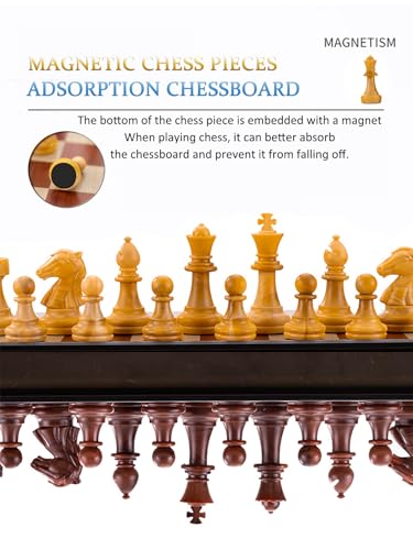 Magnetic Chess Set, Board Games, Portable Travel Chess, 11.8 Inch | Wooden-Style, Classic 2-Player Strategy, Foldable Board Game for Teens and Adult, Family Educational Gifts Toys - color: Wooden-style, style: Large / 11.8Inch