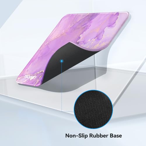 TECKNET Mouse Pad with Anti-fray Stitching, Waterproof Surface & Non-Slip Rubber Base with Stitched Edges Gaming Mouse Mat for Laptop，Compatible with Laser and Optical Mice - Purple Marble - color: Purple Marble-1 Pack