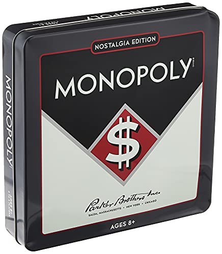 Monopoly Nostalgia Edition Board Game in Collectible Tin by WS Game Company - Vintage Style Property Trading Board Games for Ages 8+