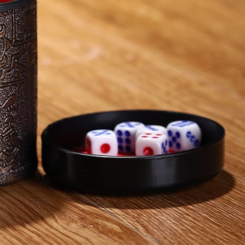 Yardwe Felt Lined Dice Cup Lid Set for Game Night 5-Piece Shaker Base Sturdy and Easy-to-Use Accessories for and Party Games