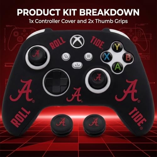 Silicone Gaming Cover Compatible with Xbox Controller - Officially Licensed University of Alabama Crimson Tide Night Design - color: Night-N2