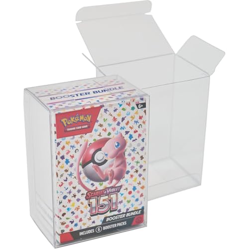 Protector Case for 151 Booster Bundle Box - UV and Scratch-Resistant, Stackable Ultra Clear .50mm Thick Display (5 Pack)