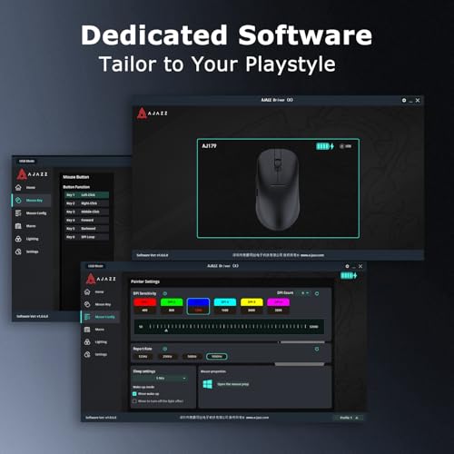 AJ159P MC Wireless Gaming Mouse, 12000 DPI, Tri-Mode 2.4G/Bluetooth/Wired, Magnetic RGB Charging Dock, 56g Ultra-Light, Programmable 6 Buttons - Perfect for Gaming, Work & Travel (Black) - color: Black