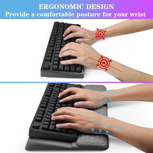 Computer Keyboard Stand with Wrist Rest, Ergonomic Tilted Keyboard Holder - Keyboard Riser with Wrist Pad - Keyboard Tray Support for Office Home - Gray - color: Keyboard Stand - Gray