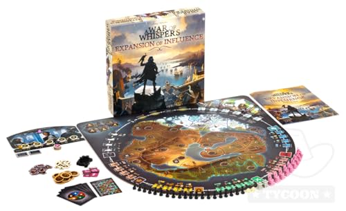 A War of Whispers Expansion of Influence, 5 Players, Age 14+, Expansion | Expand A War of Whispers with new factions and support for five players.