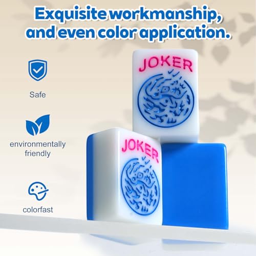 1.2-inch Premium American Mahjong Tile Set. Made of Durable and Sturdy Melamine. Perfect for Multiplayer Games, on-the-go Gaming, and Playing with Family and Friends. (Blue) - color: Blue