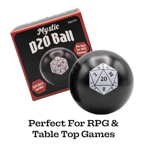 Mystic D20 Dice Ball - 20 Sided Dice Fortune Ball for DND, RPG & TTRPG Fans