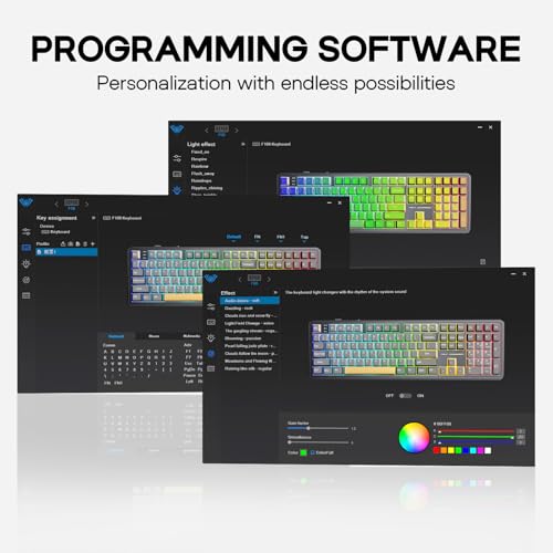 EPOMAKER Aula F108 Wireless Gaming Keyboard, Full Size Mechanical Keyboard with 4000mAh Battery, 108 Hot-Swappable and Programmable Keys, RGB Backlight, for Mac/PC/Android (White&Blue) - color: White&Blue