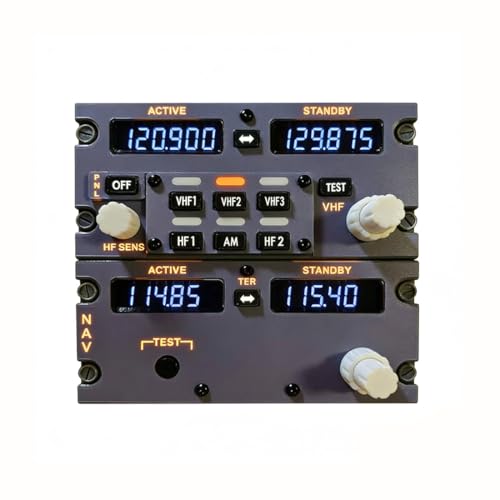 B737 1:1 COCKPIT Radio Tuning Panel (RTP) for MSFS2020, MSFS2024, X-Plane 12 - Compatible with ZIBO737, PMDG737 + Universal Travel Adapter for Japan, UK, EU, AU and US Standards (Dual-USB/Black)