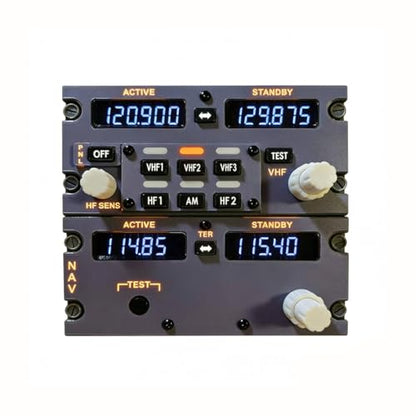 B737 1:1 COCKPIT Radio Tuning Panel (RTP) for MSFS2020, MSFS2024, X-Plane 12 - Compatible with ZIBO737, PMDG737 + Universal Travel Adapter for Japan, UK, EU, AU and US Standards (Dual-USB/Black)