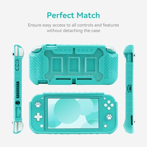Protective Case for Switch Lite 2019, with Thumb Grip Caps | Only Fits Switch Lite 2019 (5.5"), Not for Switch 2 (2025 Release, 7.9"), No Screen Srotector Included, Green - color: Turquoise