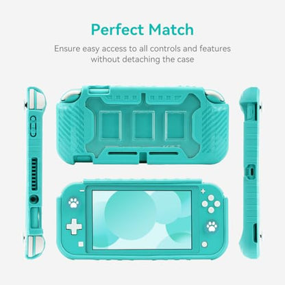 Protective Case for Switch Lite 2019, with Thumb Grip Caps | Only Fits Switch Lite 2019 (5.5"), Not for Switch 2 (2025 Release, 7.9"), No Screen Srotector Included, Green - color: Turquoise
