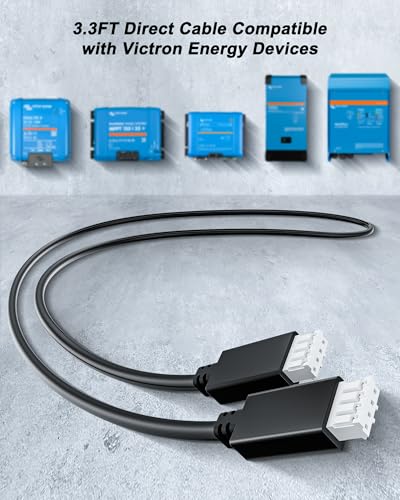 Cable Replacement for Victron Energy VE.Direct Cable, 3.3FT Length Cord Compatible with VE.Direct Port for VE GX Device and Smart Charger, SmartSolar Charge Controller, DC/DC Battery Charger. - size: 3.3FT