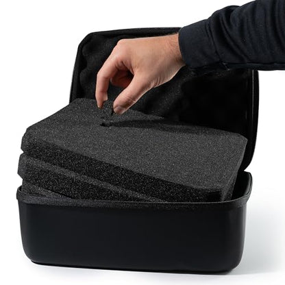 caseling 7.5" x 6.5" x 3.75" Hard Case with 3-Layer Pick and Pluck Foam | 3 pre-scored foam layers, TSA compliant travel case, rigid EVA shell, electronics and tech gear bag, smooth zippers - size: 7.5" x 6.5" x 3.75"