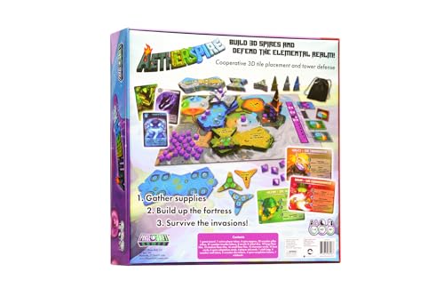 Phase Shift Games Aetherspire 3D Tower Defense Game, Cooperative, Ages 14+ | Phase Shift Games Aetherspire; cooperative 3D tower defense game; 1-4 players; ages 14+ | 1-4 Players, 45 Minutes Playtime, Ages 14+, Strategic Fantasy Tabletop Game, Winner of T