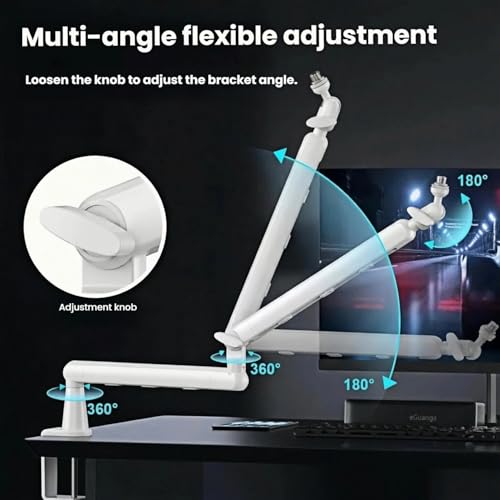 Microphone Arm,Desk Adjustable Mic Boom Arm Stand 360° Rotation,White | With Heightening Arm, without Microphone,Suitable For Blue Yeti,Snowball iCE, HyperX QuadCast,SoloCast,Elgato Wave - color: White