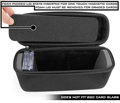 CASEMATIX Graded Card Case – Fits 30+ PSA, BGS, CGC Slabs or 140+ Toploaders – Sports Trading Card Storage Box with Scratch-Resistant Dividers – Holds One Touch & Magnetic Card Holders