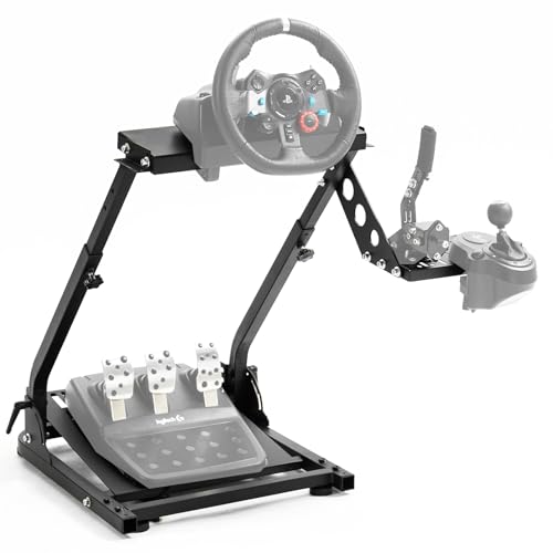 Dardoo Racing Steering Wheel Stand with Shifter Lever Fit for Logitech G27 G25 G29 G920, for Thrustmaster Gaming Racing Simulator Stand Foldable Without Wheel Shifter