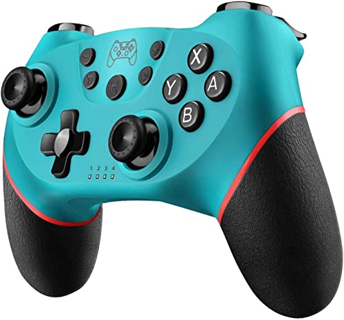 Diswoe Switch Pro Controller, Wireless Switch Controller for Switch 2/Lite/OLED, Bluetooth Gaming Controller with Hall Effect Joystick, Controller for PC/Android Phone with Gyro Sensor Turbo Vibration - color: Blue