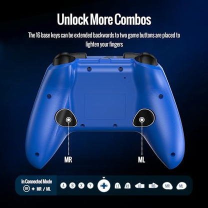 BETMI Wireless Controller Compatible with Xbox|PC, Built-in Audio Jack | Built-in Audio Jack/Macro/Turbo/Hall Effect Joysticks/2.4GHz Dongle, Compatible with Xbox One, Series X/S (Blue/Black)