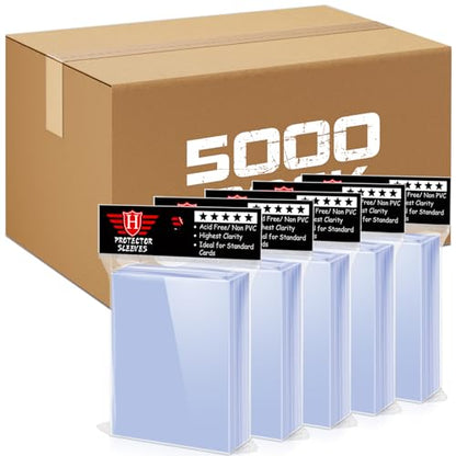 5000 Counts Card Sleeves for Trading Cards, Soft Clear Baseball Card Sleeves Plastic Card Protector for MTG, Football Cards, Sports Cards, Game Cards - size: 5000 PCS