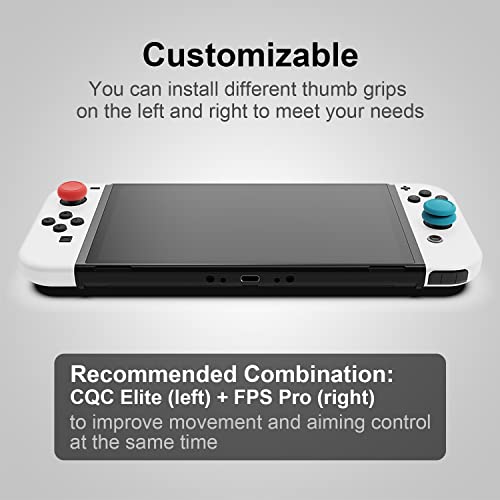 Skull & Co. Skin, CQC and FPS Thumb Grips Set Joystick Cap Analog Stick Cap for Nintendo Switch Joy-Con Controller - Neon Red+Blue, 3 Pairs(6pcs)