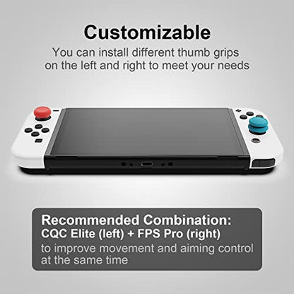 Skull & Co. Skin, CQC and FPS Thumb Grips Set Joystick Cap Analog Stick Cap for Nintendo Switch Joy-Con Controller - Neon Red+Blue, 3 Pairs(6pcs)