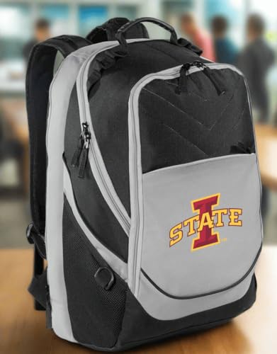 Broad Bay Iowa State Cyclones Backpack | Official ISU Cyclones Logo, Padded Laptop Computer Section, Premium 600 Denier Nylon Fabric, - color: 블랙 & 그레이
