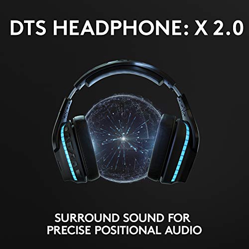 Logitech G935 LIGHTSYNC RGB Wireless Gaming Headset - Black/Blue | DTS:X, LIGHTSYNC RGB lighting