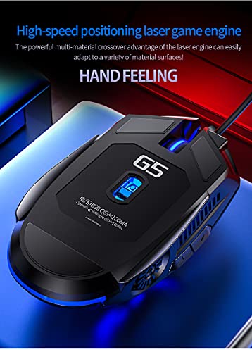 Gaming Mouse Wired, USB Optical Computer Mice with RGB Backlit, 4 Adjustable DPI,Silent Click, Ergonomic Gamer Laptop PC MacBook Mouse, 6 Programmable Buttons for Windows 7/8/10/XP Vista Linux MacOS