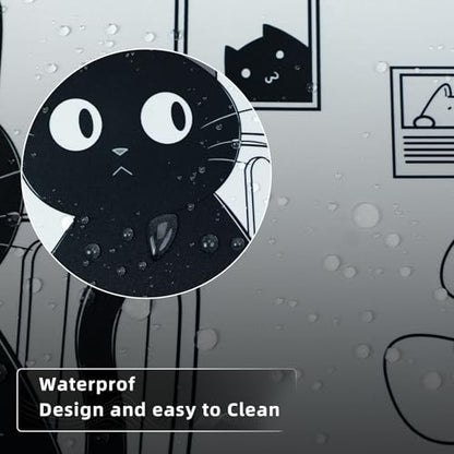 Gaming Mouse Pad for Computer,Large Mouse Pads for Desk Keyboard, Black Anime Cat Desk Mat Laptop,Cute XXL Waterproof Keyboard Pad,Extended Big Non-Slip Rubber Mousepad (Black Cat) - color: Black Cat