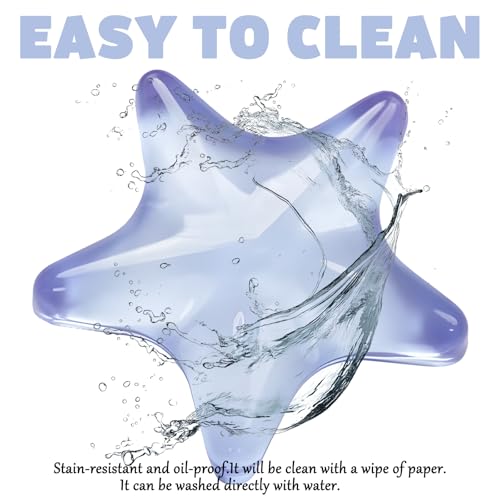 Gel Wrist Rest for Keyboard and Mouse Transparent Blue Sea Star Elbow Pad Cushion Ergonomic Cute Clear Cool Mouse Wrist Pad Silicone Non-Slip Support for Computer Gaming Office Hand Pillow Ocean Beach - color: Star Blue