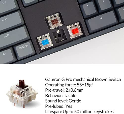 Keychron K10 RGB Full Size Layout Hot-Swappable Mechanical Keyboard for Mac Windows, Multitasking 104-Key Bluetooth Wireless/USB Wired Gaming Keyboard with Keychron Super Brown Switch Aluminum Frame - color: Hot-swap Keychron Super Brown Switch