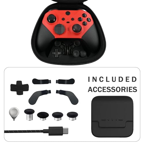 DIY Customized Model 1797 Elite Series 2 Controller-Vest Red Custom Color | DIY Compatible with Xbox Elite Series 2, Xbox Series X/S, Includes Accessory Bag - color: Vest Red