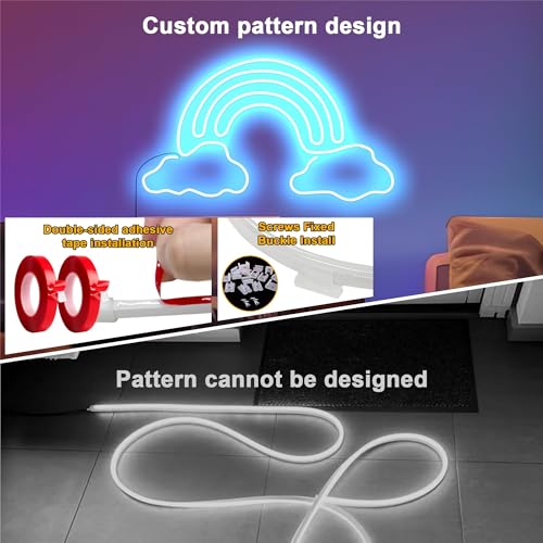 Cozylady RGB Neon Light LED Rope Light,Waterproof Bluetooth APP Remote Control Music Sync Strip Light,24V Flexible DIY Silicone Light for Bedroom Home Indoor Outdoor Decoration(30m/100ft) - size: 100 ft