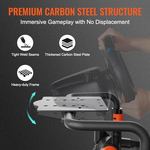VEVOR Racing Wheel Stand Foldable Fit For Logitech,Thrustmaster,Fanatec,Hori,Mad Catz, Carbon Steel Driving Simulator Cockpit Adjustable Pedal & Dual-Mode Seating,Fit Most Steering Wheels and Pedals