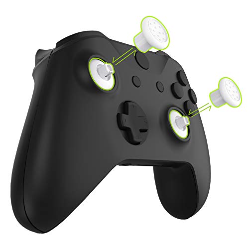 eXtremeRate ThumbsGear Xbox 컨트롤러용 교체 가능한 썸스틱 - 편안함 향상 - 화이트 3가지 높이 돔형 및 오목한 그립 인체 공학적 조절 가능한 조이스틱, Xbox Seires X/S, Xbox One S/X/Elite용 - color: 화이트.