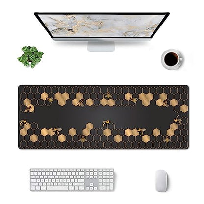 Honeycomb Bee Gaming Mouse Pad Extended Large Mouse Mat 31.5 X 11.8 Inch Nonslip Rubber Base Long Desk Pad Stitched Edges Mousepad Mice Pad for Office Home Game - color: Honeycomb Bee