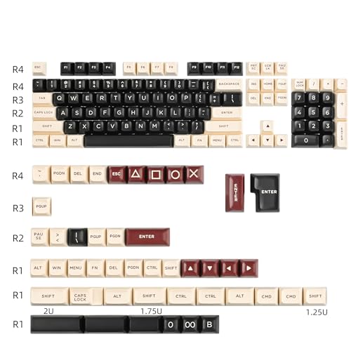 Rome ASA Custom keycaps ，150 Keys Double-Shot Key Cap Set for Cherry/Gateron MX switches 60 Percent / 64/61 Gaming Mechanical Keyboard - color: Rome black