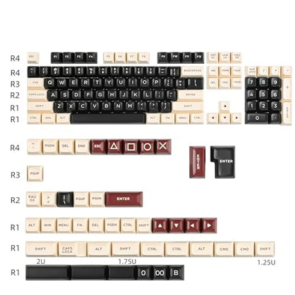 Rome ASA Custom keycaps ，150 Keys Double-Shot Key Cap Set for Cherry/Gateron MX switches 60 Percent / 64/61 Gaming Mechanical Keyboard - color: Rome black