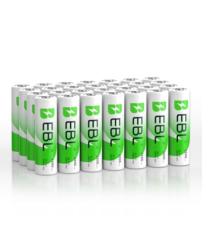 EBL Rechargeable AA Batteries High Capacity 1.2V AA Ni-MH Rechargeable Batteries Long Lasting 28 Pack - size: AA 28 Pack
