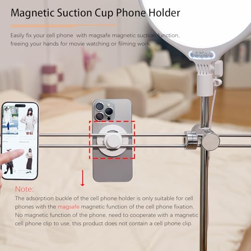 LED Ring Light with Stand 150cm, Professional 6000K Full-Screen Big Ring Lighting with Phone Holder, Selfie Lights for Studio Video Photography, TikTok, YouTube, Live Stream - color: Silver