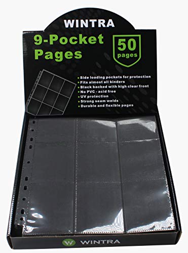 Superior 9-Pocket Double-Sided Trading Card Pages, 900 Pockets Side-Loading Card Binder Sleeves,Card Protector Sheets for Various Trading and Sports Cards | Side Loading Trading Card Binder Sleeves, Heavy-duty Album Page Protectors for 3-ring/D-ring Binde