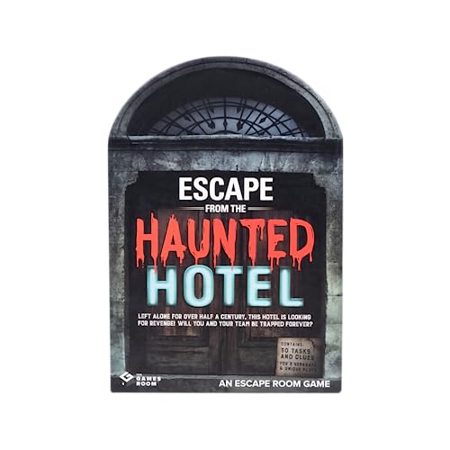 Fizz Creations Escape from The Haunted Hotel – 60-Minute Escape Room Board Game for 1–6 Players, Ages 16+, Mystery Puzzle Adventure, Ideal for Parties, Family Game Nights, and Halloween Fun