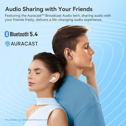 EarFun Air Pro 4 Adaptive Hybrid Noise Canceling Wireless Earbuds, 6 Mics | Qualcomm Snapdragon Sound, aptX Lossless, LDAC Hi-Res Audio, 52H Playtime, Bluetooth 5.4, In-Ear Detection, Glossy White - color: Glossy White